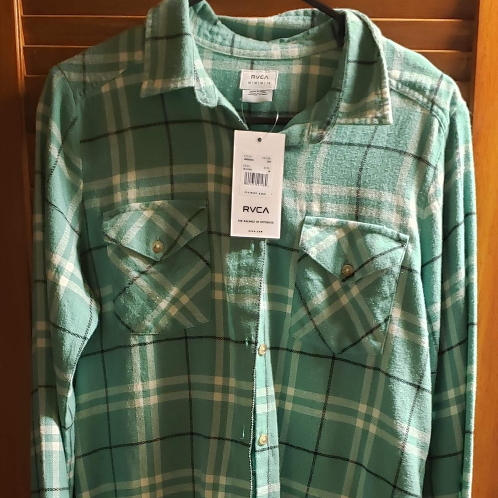 NWT RVCA Womens Plaid Flannel